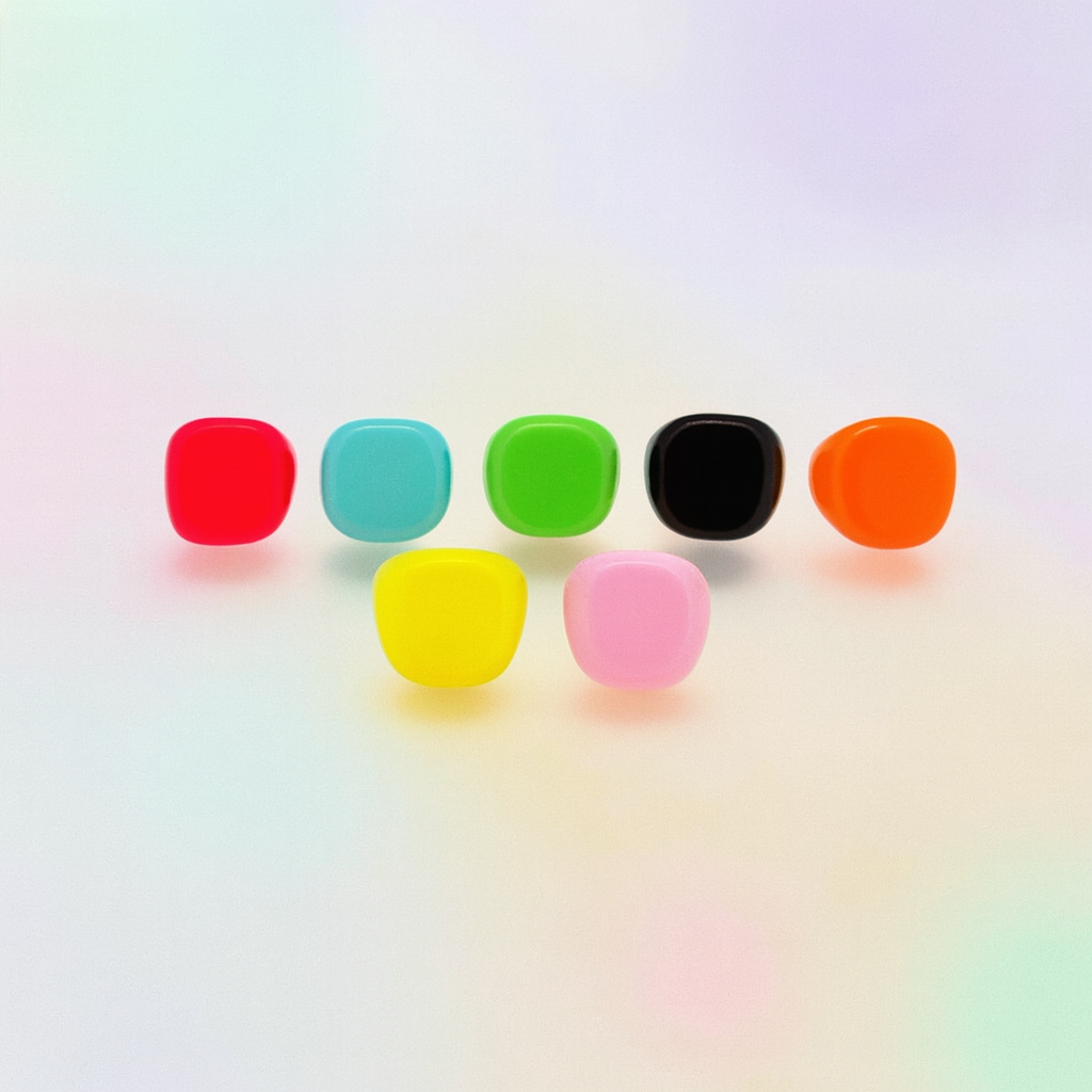 Set of colorful square stones on a gradient background