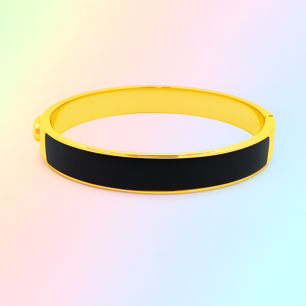 Yellow and black band on a gradient background